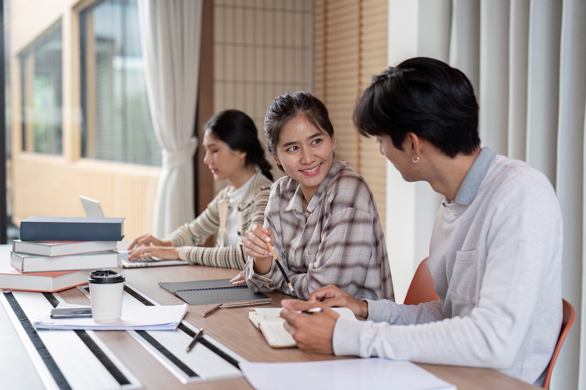 Preparation and friends learning for education, knowledge or test research in college. University